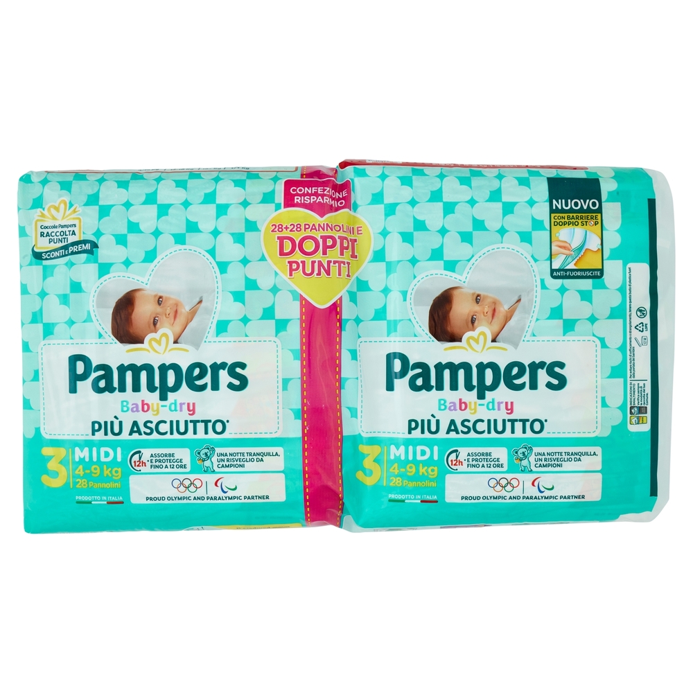 Pampers Baby-dry Midi 28+28 pz